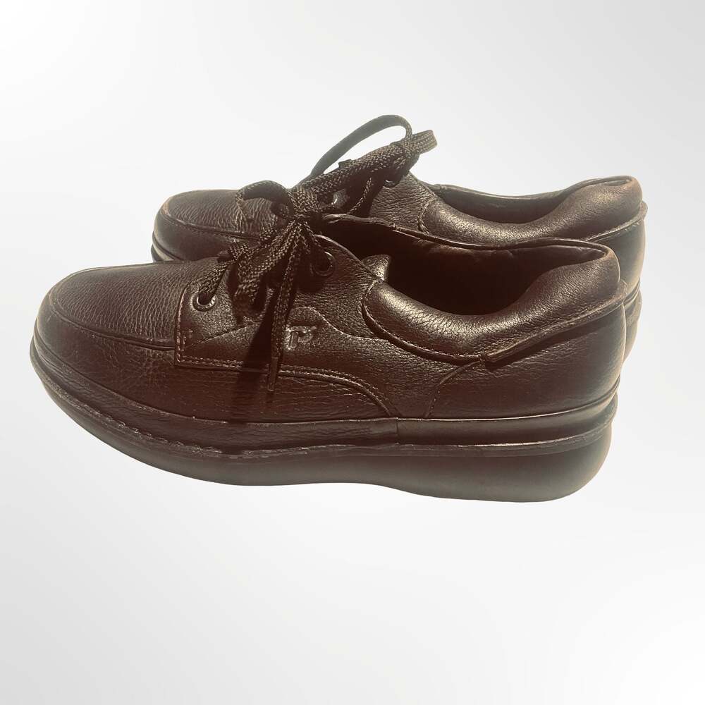 Propét Men's Brown Leather Comfort Casual Walking Shoes - Picture 4 of 8